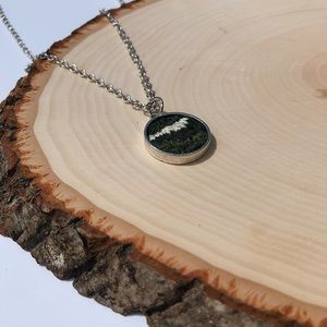 30” Silver Hand-Embroidered Necklace; embroidered necklace; fiber art je…